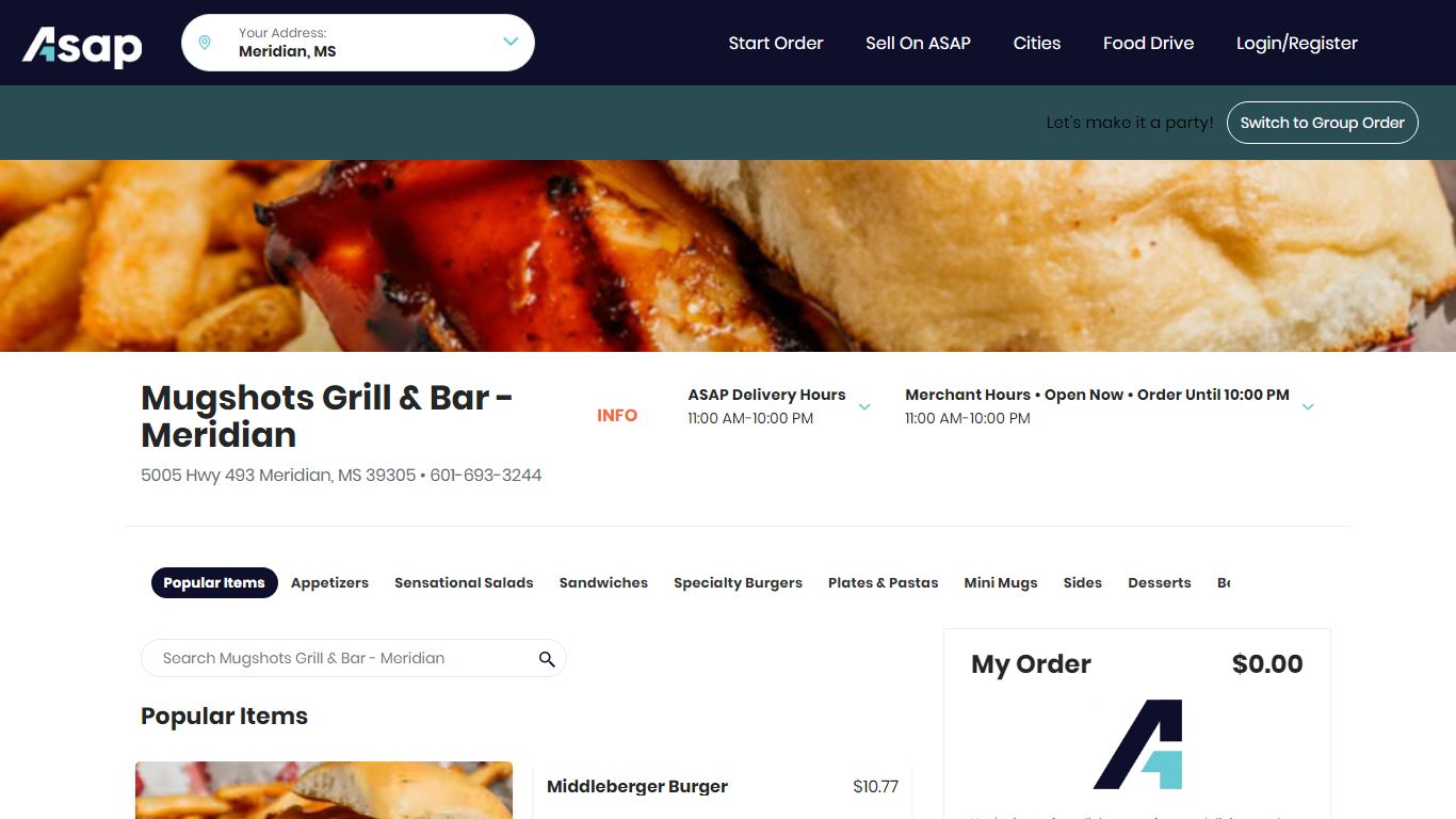 Mugshots Grill & Bar - Meridian - Waitr Food Delivery in Meridian, MS